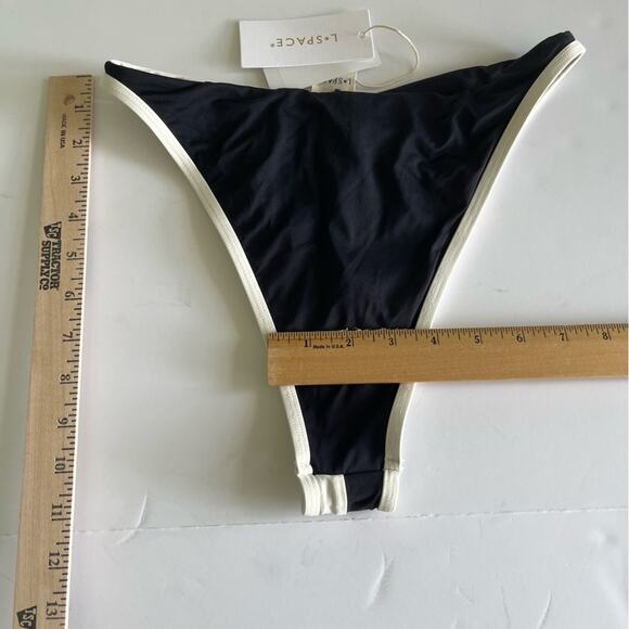 L*Space Ying Yang Bikini Set Black Cream SMALL - Picture 15 of 16